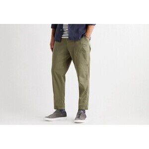 OFFICINE GENERALE Pants Mens Size 48 Olive Twill Chino Ankle Cargo Trouser PAOLO